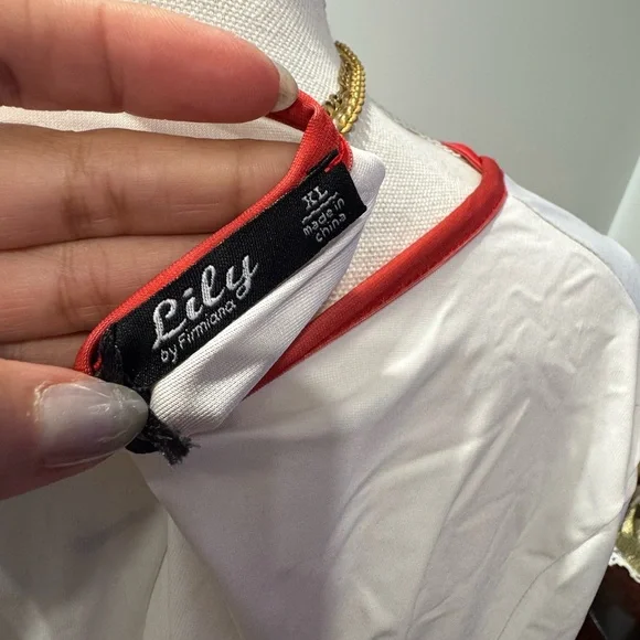 Chic White and Red Floral Dress - Picture 6 of 7